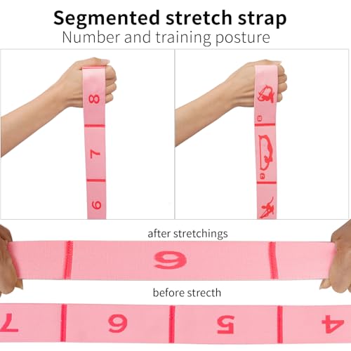 Kids Stretching Strap with 8 Loops - Pink Dance & Gymnastics Band