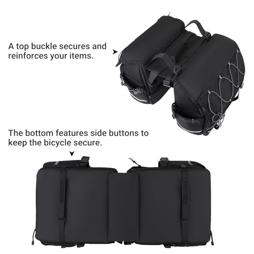Waterproof Bicycle Panniers with Rain Cover 34L Cycling Bike Bag