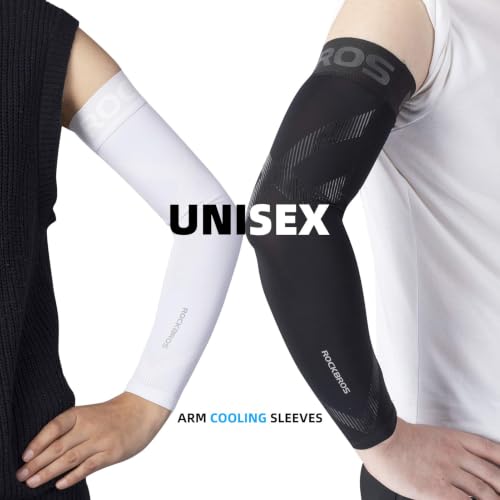 UV Protection Arm Sleeves for Men & Women - Large White