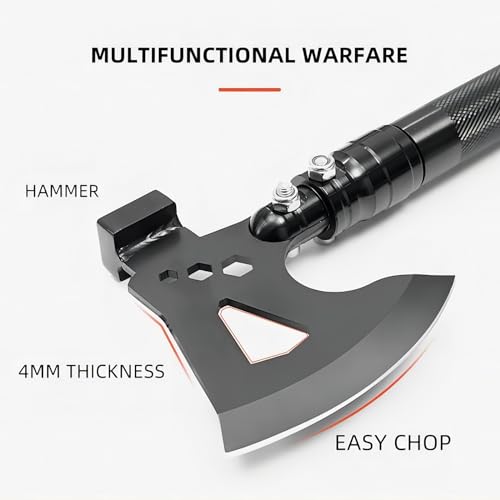 ZODISTORE Multipurpose Folding Camping Shovel & Hatchet Set for Survival