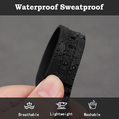 Replacement Watch Band for Casio W-96H - Black Rubber Strap