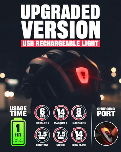 Bike Helmet for Adults with LED Light - Size L (57-61cm) - Black Red