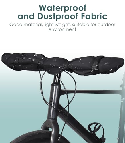 2 Pcs Waterproof Handlebar Cover for E-Bike Transport Protection - Black, 35.8x9 Inches - CBHCARCAR CBT-003