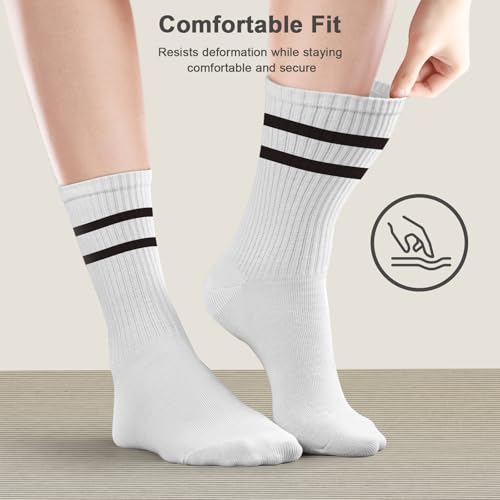 Non-Slip Pilates Socks with Grips - 4 Pairs, Size 6-10