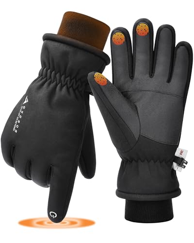 GXCROR Large Waterproof Ski Gloves for Men & Women - Winter Warm Touchscreen, Windproof