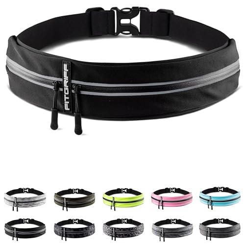 Running Belt for Men & Women - Jogging Pouch for Phone & Keys - Black S-M