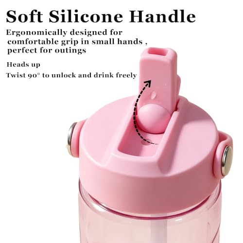 Pink 20oz BPA-Free Tritan Water Bottle with Flip Straw - Leakproof, Lightweight
