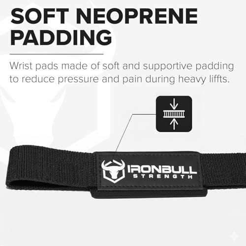 Padded Lifting Wrist Straps for Weightlifting - Black V2
