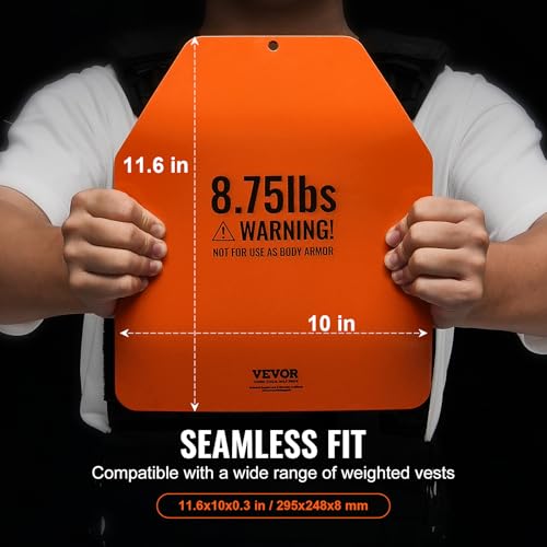 8.75 lb Weight Vest Plate Pair — Curved Steel 3D Design for Vests, 2 x 8.75 lb