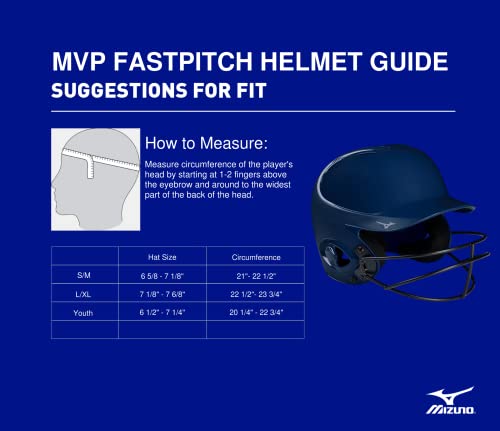 Mizuno MVP Series Solid Batting Helmet with Fastpitch Softball Mask