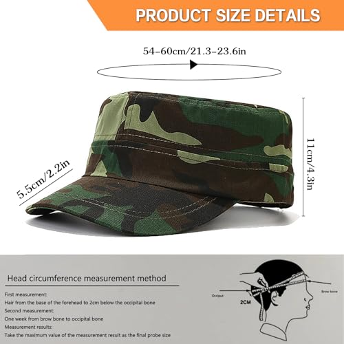 Malaxlx Camo Green Unisex Army Cap with UPF 50 Sun Protection Adjustable Breathable Military Hat