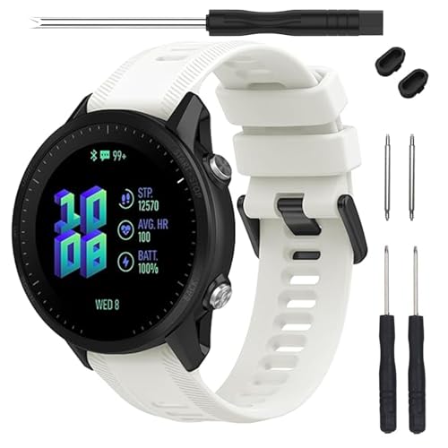 Silicone Replacement Band for Garmin Forerunner 955 - White