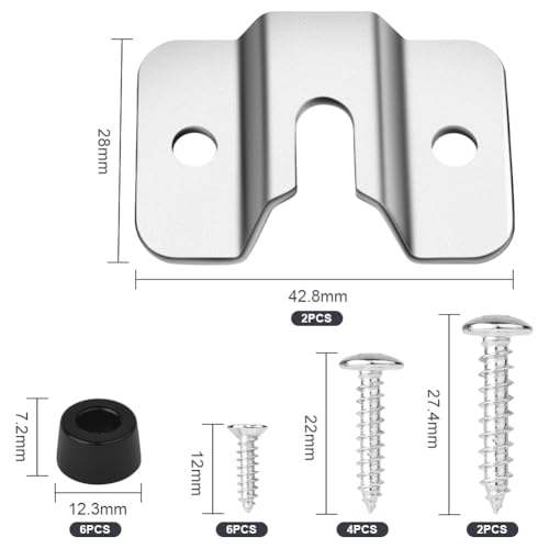 Dart Board Mounting Bracket Kit - 2 Sets with Screws & Hooks