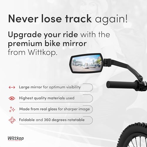 Bike Mirror with Large HD Vision | 360° Rotatable & Foldable