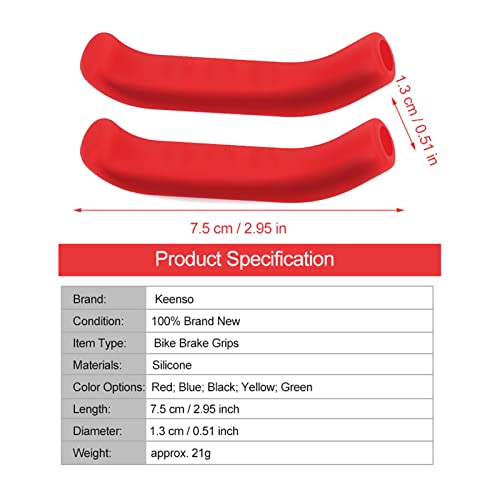 Anti-Slip Bike Brake Grip Covers - Shockproof Silicone - Red