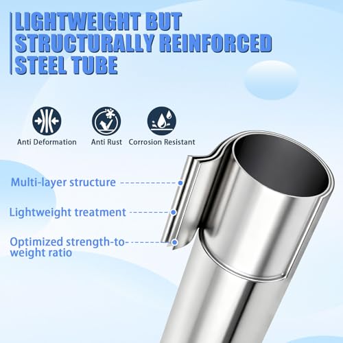 Edge Protector Pole for Flatbed - 4.3-8.7ft Black, Stainless Steel V-Head
