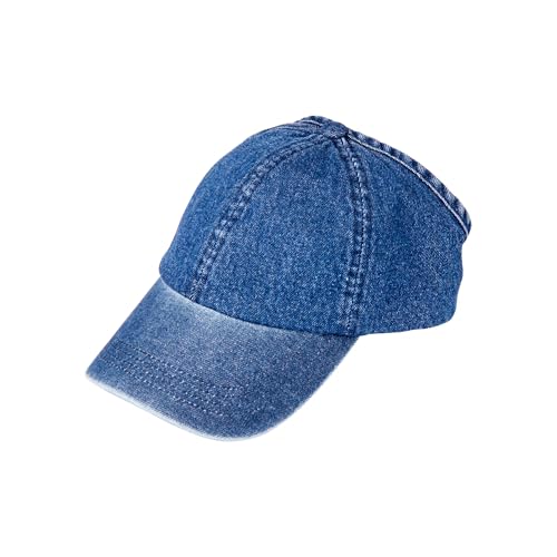 Satin-Lined Backless Denim Baseball Cap for Ponytails