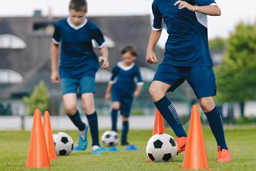 7" Plastic Soccer Cones Set - 12pcs Training Cones with Carry Bag