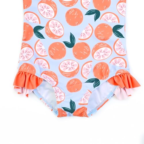 Girls Unicorn One-Piece Swimsuit - Toddler 6-7 Years / Orange P08