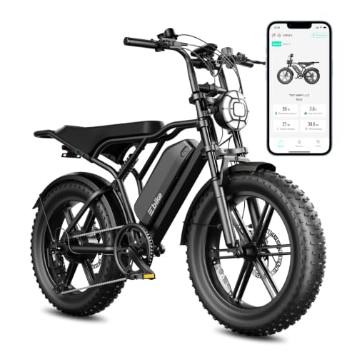 Electric Fat Bike for Adults, 48V 15Ah, 1500W Motor - Black