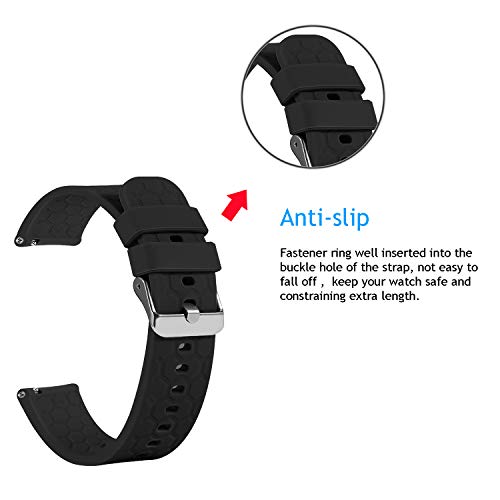 6-Pack Silicone Band Keepers for Garmin Smartwatches - Black