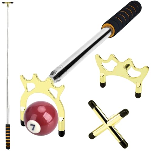 Retractable Billiard Cue Bridge Stick with 3 Detachable Heads - Pool Table Accessories