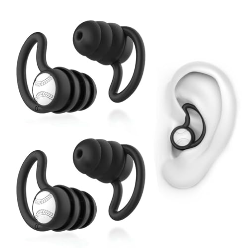 Swimming Ear Plugs - 2 Pairs Silicone Waterproof Earplugs - Black