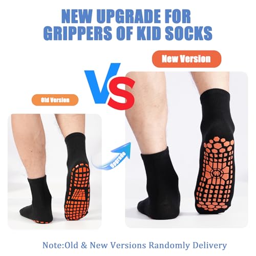 Men's Non-Slip Grip Socks for Yoga & Pilates - 3 Pairs - Black/Grey/Coffee