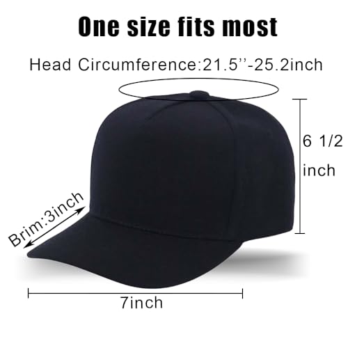 5-Panel Baseball Cap - Adjustable Black for Workouts & Outdoor Sports