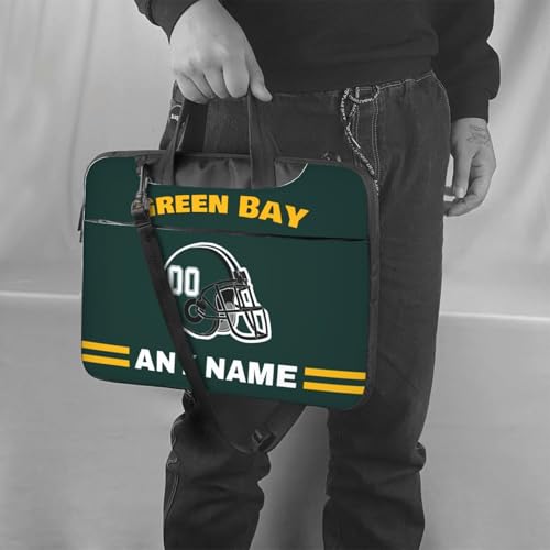 Personalized Football Laptop Bag - Custom Name & Number - Green Bay