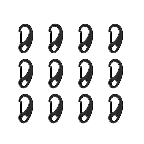 12 Pack Carabiner Clips - 1.23 Inch Spring Snap Hook Buckles