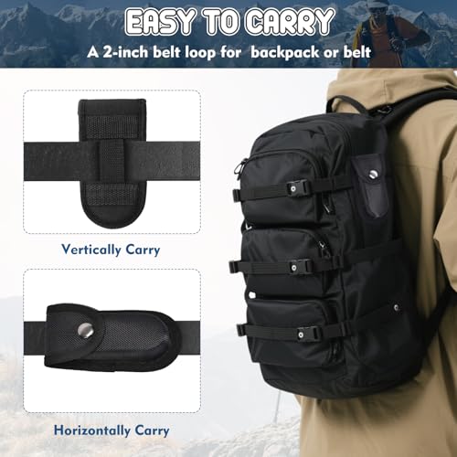 Nylon Pocket Knife Sheath, 5"-5.5" Portable Knife Holder for Belt, Horizontal/Vertical Carry Knife Pouch with Snap Closure, Multitool Folding Knife Sheath for Daily or Outdoor Use