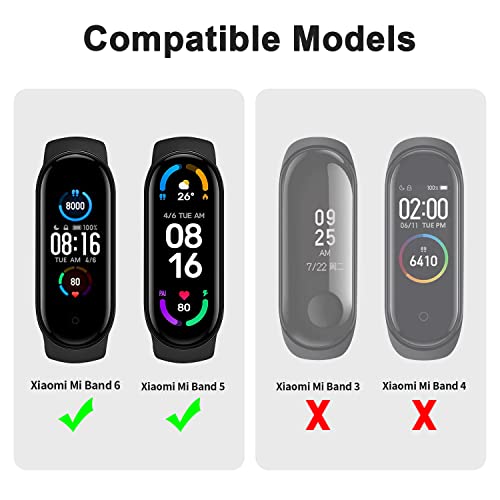 Sport Bands for Mi Band 5 & 6 - Soft Silicone Replacement Straps - Black