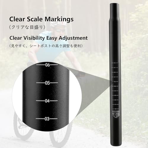 Aluminum Alloy Bike Seatpost Shock Absorber 350mm - Black - 27.2mm