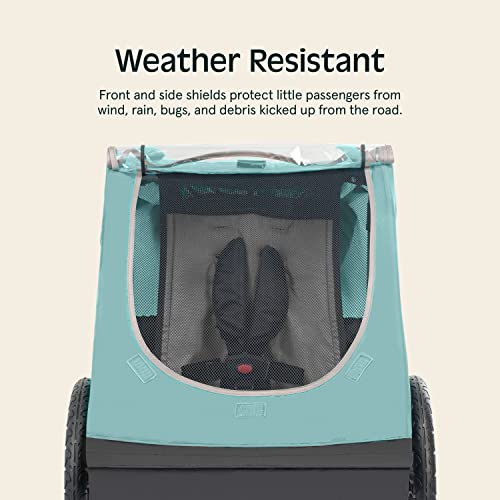 Kids Bicycle Trailer - 1 Passenger Foldable Design - Blue Ridge