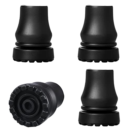 Replacement Cane Tips 3/4 Inch - Heavy Duty Anti-Slip Rubber Tips