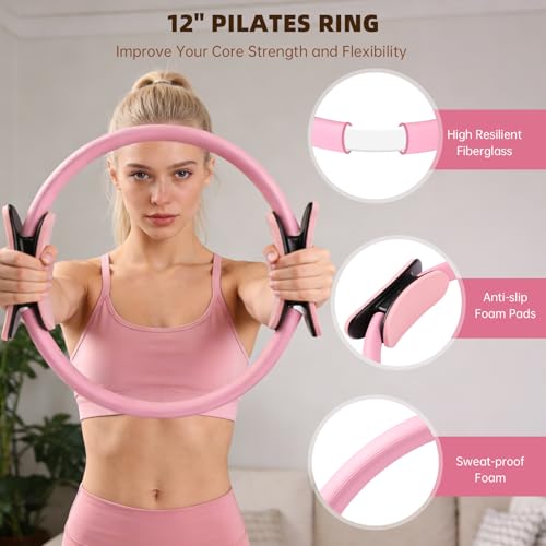 16PCS Pilates Kit for Home Workouts - Resistance Bands, Ankle Weights & Ring Set