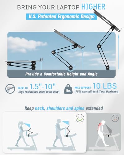 INMAKER Treadmill Desk Attachment - Universal Laptop & Tablet Holder Stand