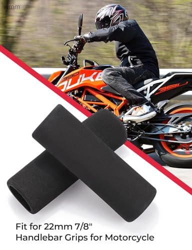 Anti-Vibration Foam Handlebar Grips - Universal Slip-On Motorcycle Covers