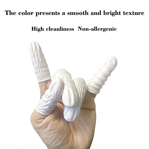 Medium Disposable Nitrile Finger Cots - 100pcs White