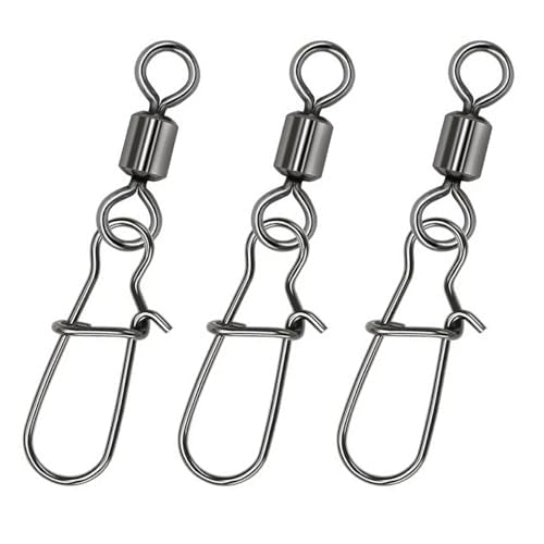Stainless Steel Fishing Speed Clips - 24LB, 50-Pack Quick-Change Swivels