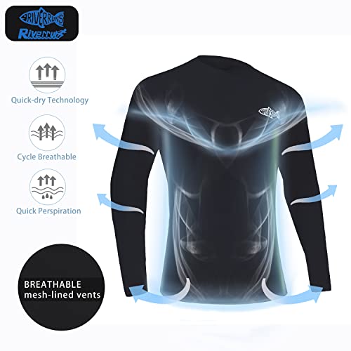 Men's UPF 50+ Quick-Dry Fishing Shirt - XX-Large / Black Fish Food Chain