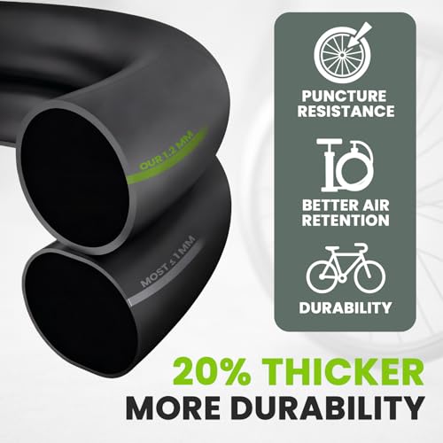 PAKCHEF 24" x 1.75-2.125 Heavy Duty Bike Inner Tube with 32mm Schrader Valve & Levers (Set of 2)