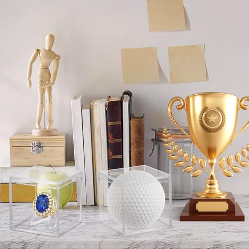 Clear Acrylic Championship Ring Display Case - 2 Pack Cube Holder
