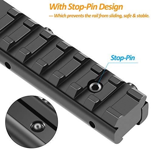 11mm to 21mm Picatinny Rail Adapter - Low Profile Riser Rail 9 Slots - 1 Pack