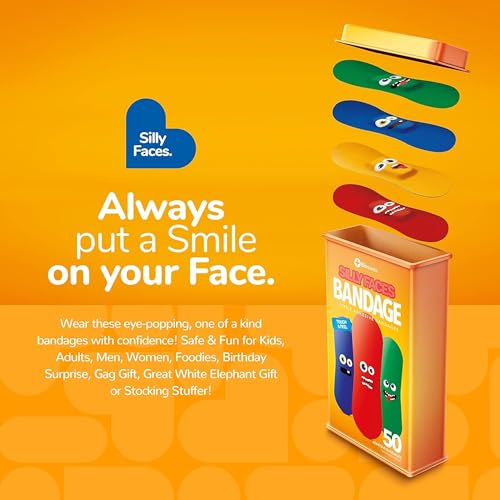 Silly Face Adhesive Bandage Set - Latex Free, 50 Count