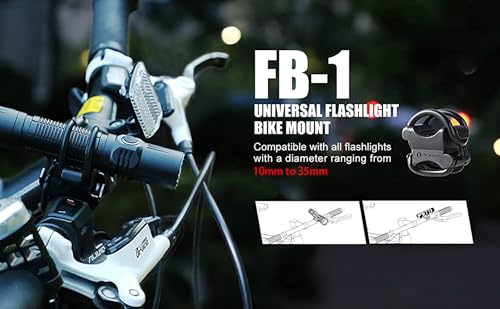 Universal Flashlight Bike Mount - Compatible with 10-35 mm Handlebars