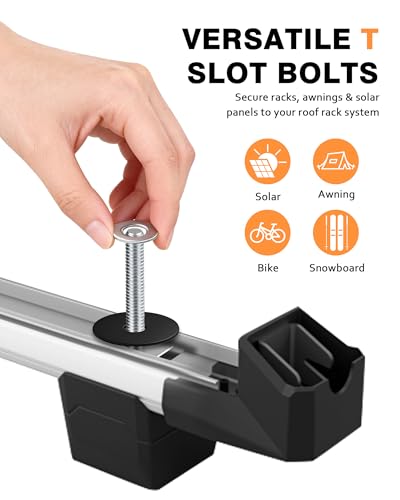 T Slot Bolts for Roof Rack Cross Bars - M6x35mm, 6 Count