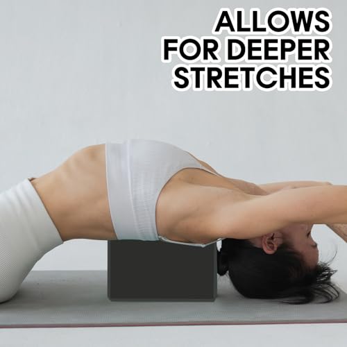 Yoga Block - Soft Non-Slip EVA Foam - Black for Stability & Stretching