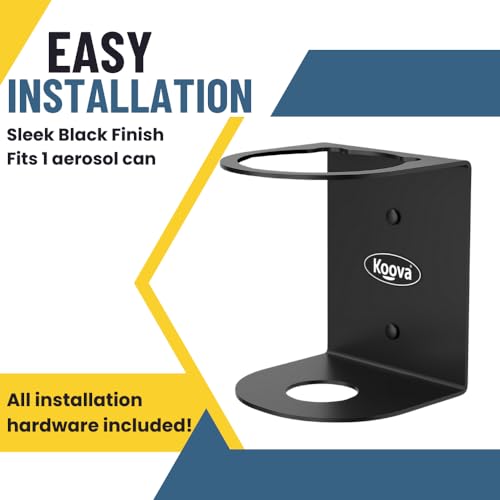 Koova Aerosol Spray Can Holder | Easy Install Wall Mount | Heavy-Duty Powder Coated Steel Storage Rack for Garage & Home | Craft Workspace Paint Bottle Organizer | Hardware Included | USA Made